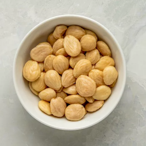 Marcona almonds are rounder, plumper, and have a texture closer to macadamia nuts,