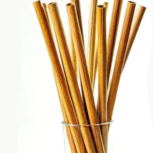 Coconut Leaf Biodegradable, Eco-Friendly & Sustainable Drinking Straws ( 6mm X Length 8'')
