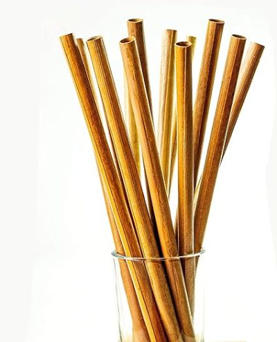 Coconut Leaf Biodegradable, Eco-Friendly & Sustainable Drinking Straws ( 6mm X Length 8'')