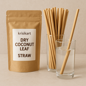 Coconut Leaf Biodegradable, Eco-Friendly & Sustainable Drinking Straws ( 6mm X Length 8'')