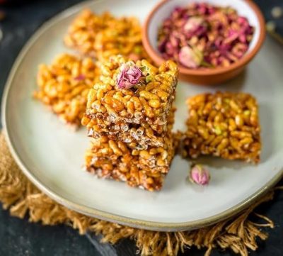 Homemade village Puffed Rice Cake with Organic Jaggery / Healthy & Fresh Pure Natural Jaggery Puffed Rice Cake | Murmurala Chikki | Mamra Chikki | Sweet kurmura cake - Image 3